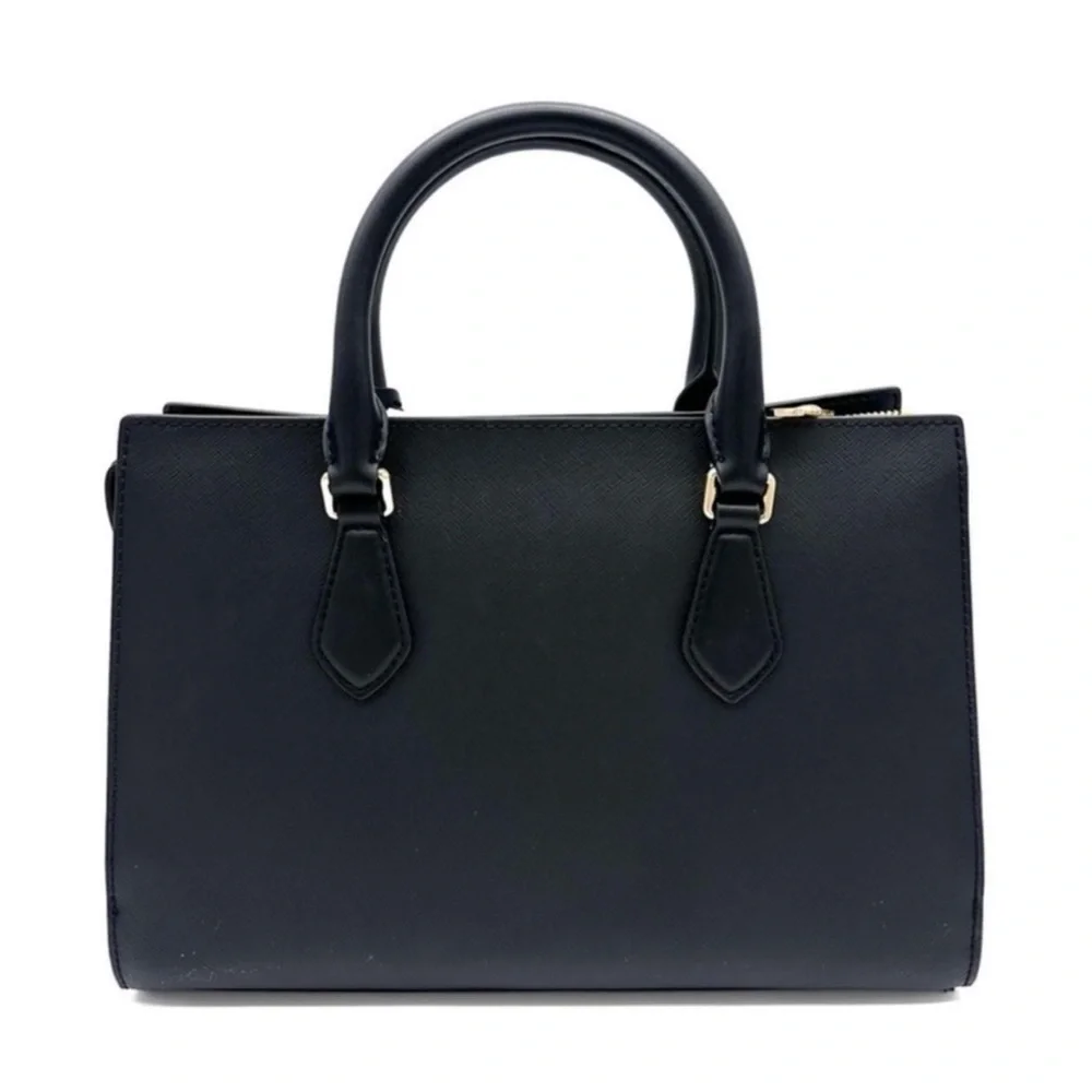 Michael Kors Sheila Medium Center Zip Satchel Crossbody Bag Black